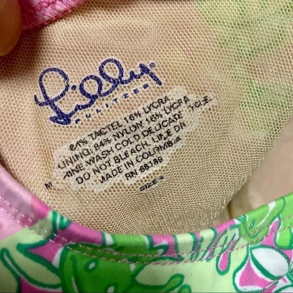 Lilly Pulitzer patchwork scalloped v neck one piece swimsuit - Picture 7 of 7